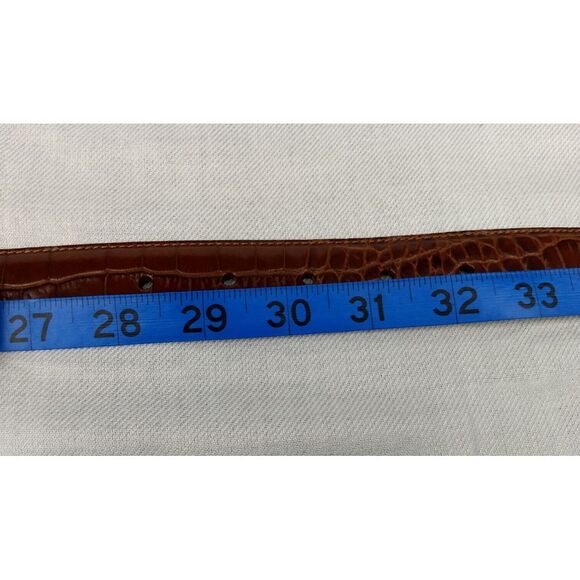 LRL Ralph Lauren Belt Brown‎ Italian Leather Crocodile Embossed Logo Women's M - Picture 16 of 16